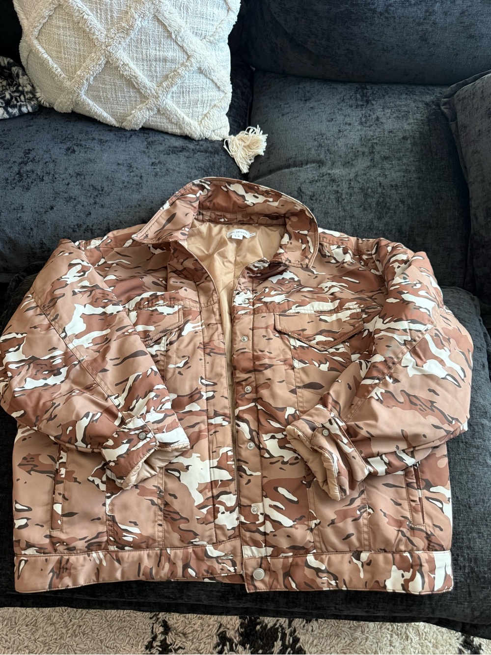 Good American Camo Quilted Jacket